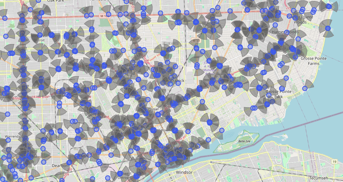 Flock camera locations in Detroit